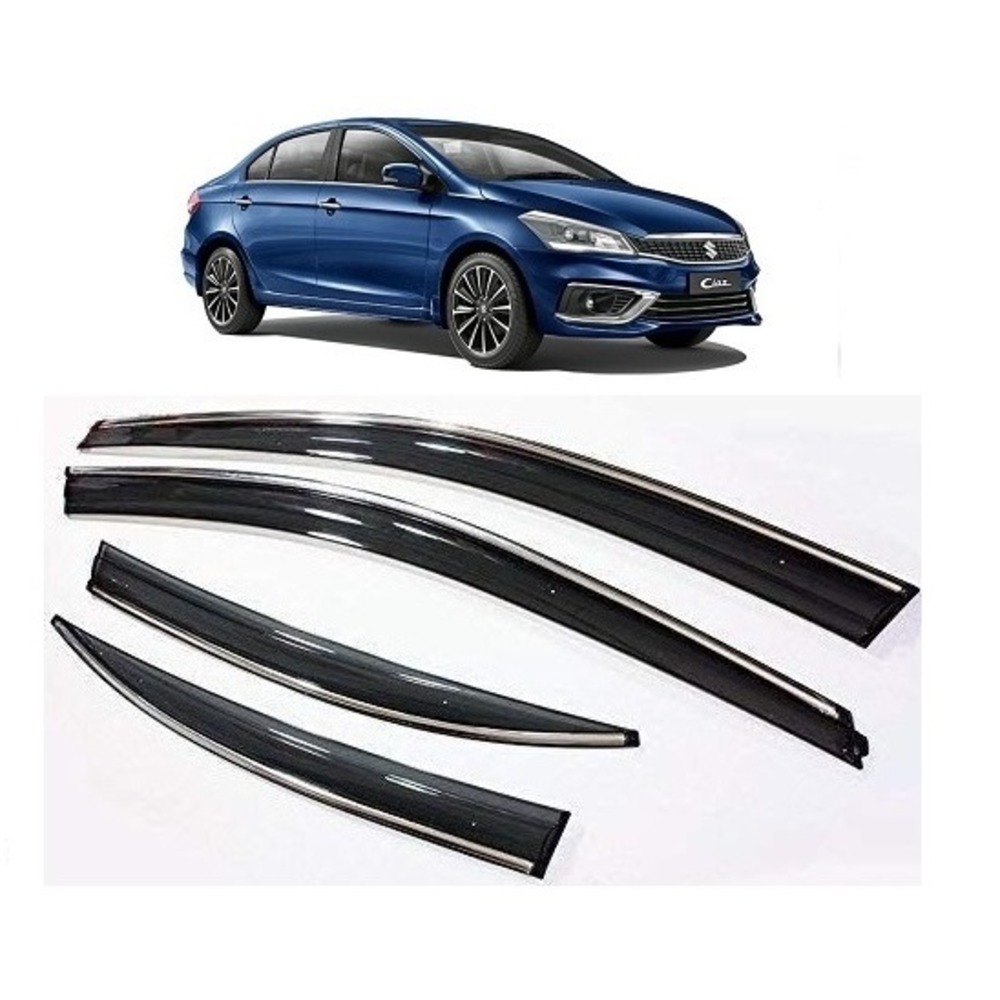 rain window door visor wind deflectors and sunshield protectors  For Ciaz - black